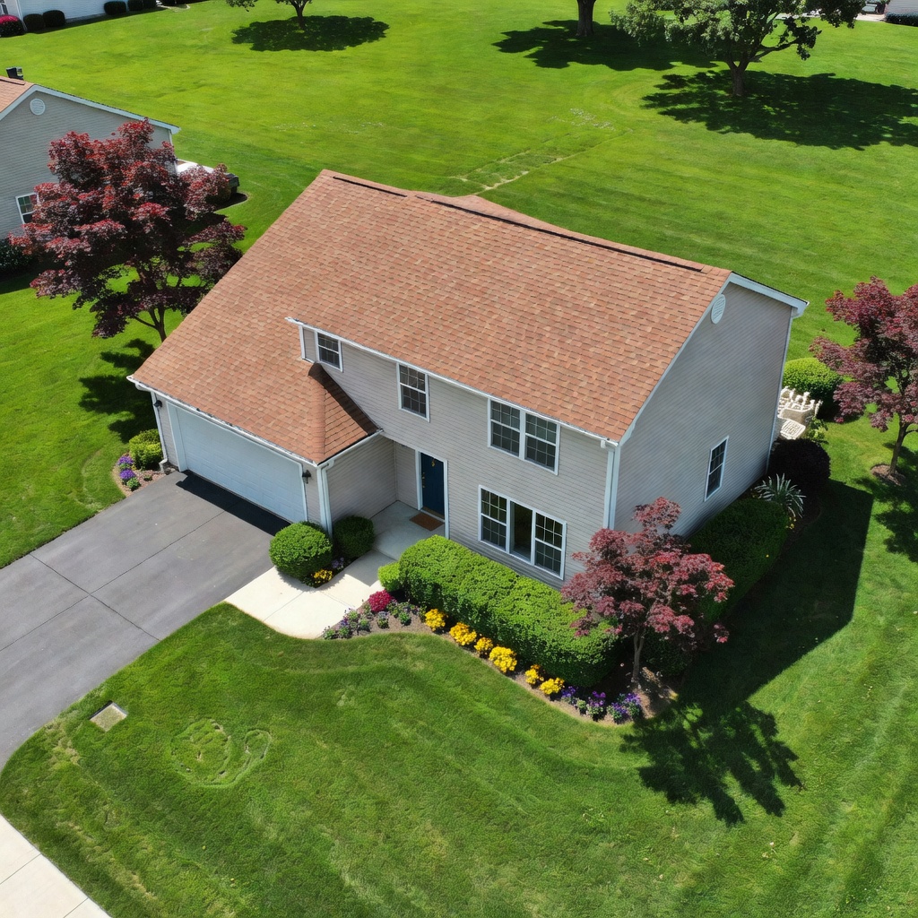 Aerial of a finished roof