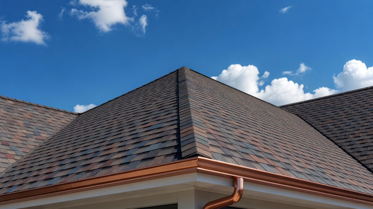 New shingles against a blue sky